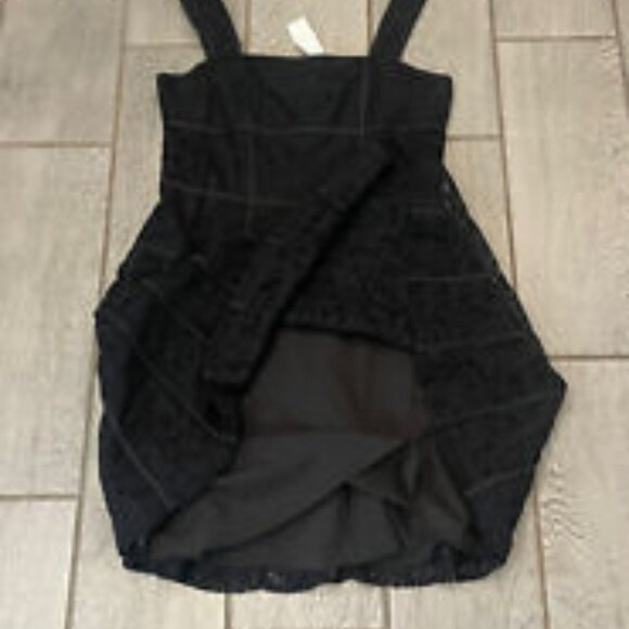 NWT Ann Taylor Black Lace Overlay Corset Look A-Line Dress Women's size 10 - Picture 3 of 16